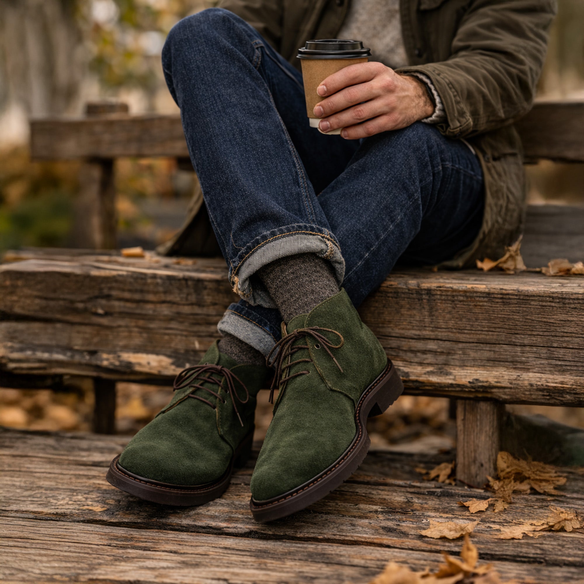Scarpa Uomo Polacchino con lacci scamosciata
