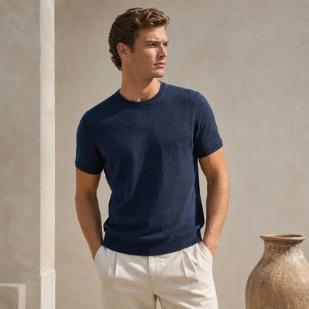 T-shirt girocollo da uomo in lino biologico – Finezza 12