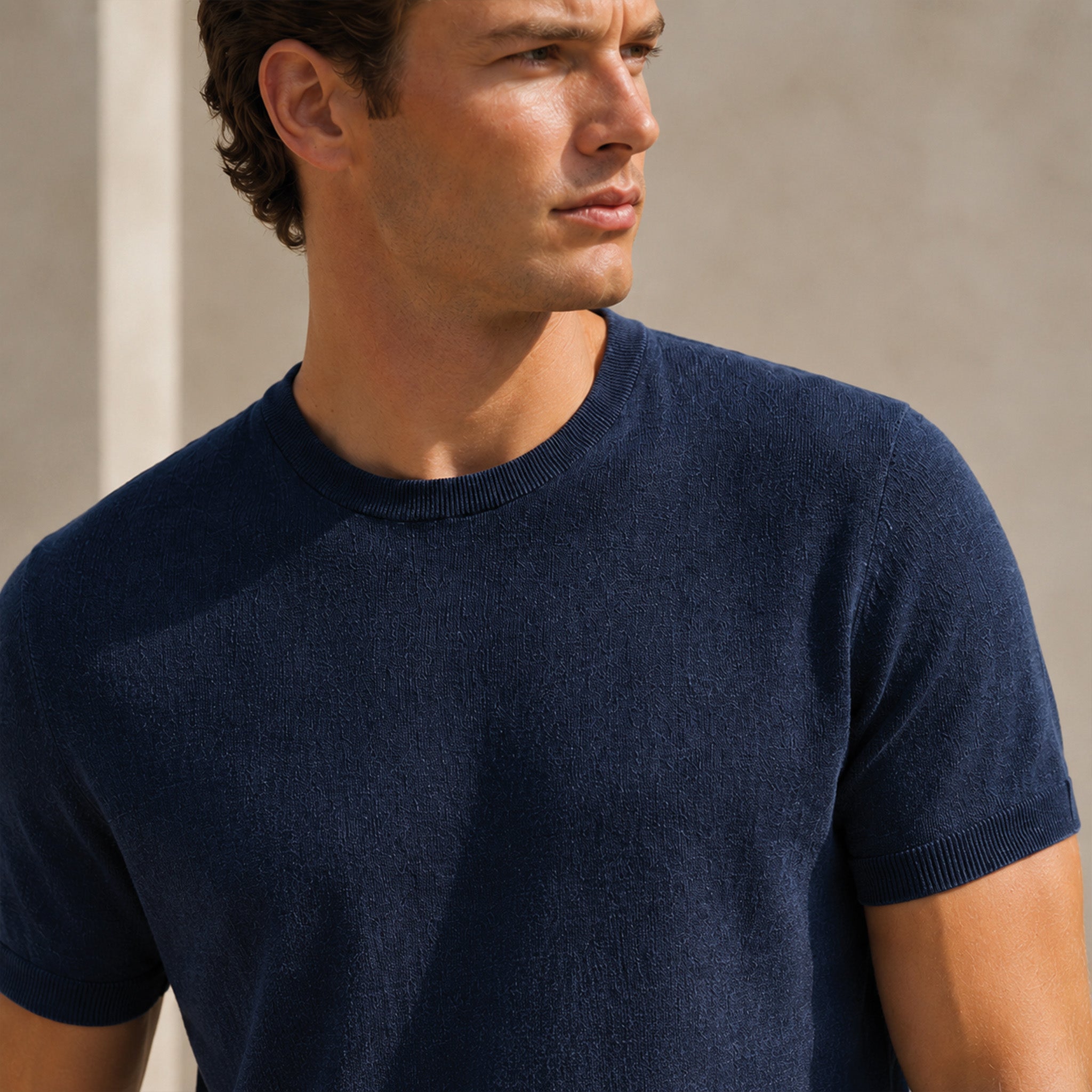 T-shirt girocollo da uomo in lino biologico – Finezza 12