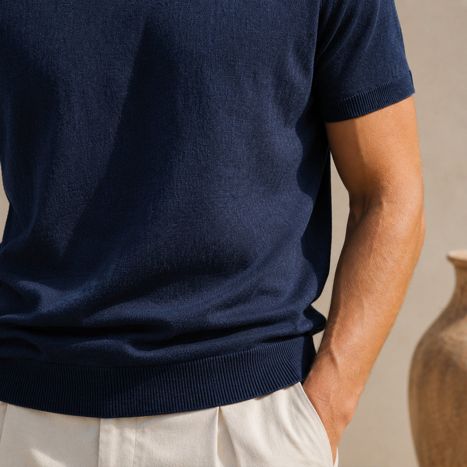 T-shirt girocollo da uomo in lino biologico – Finezza 12