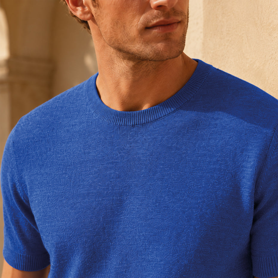 T-shirt girocollo da uomo in lino biologico – Finezza 12