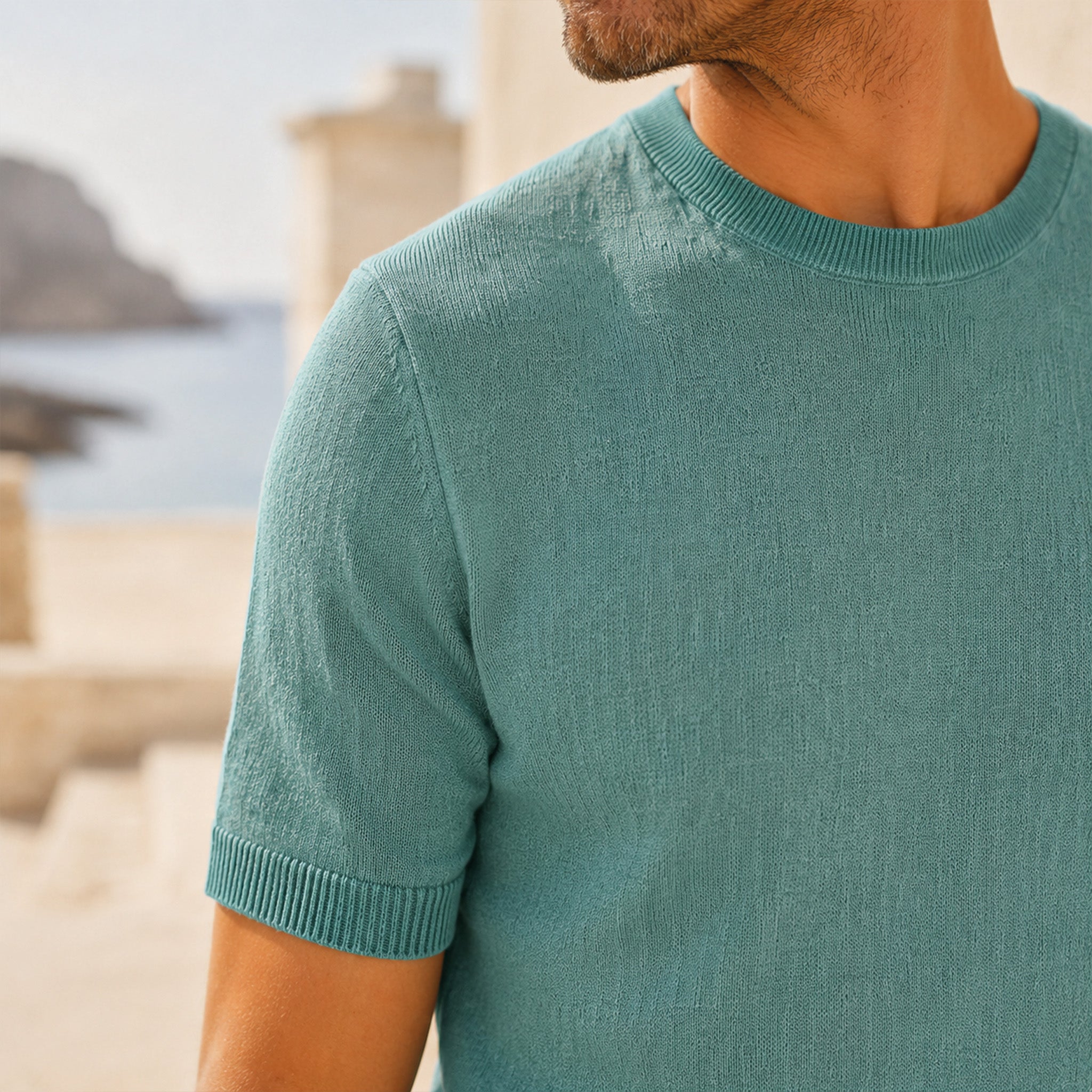 T-shirt girocollo da uomo in lino biologico – Finezza 12