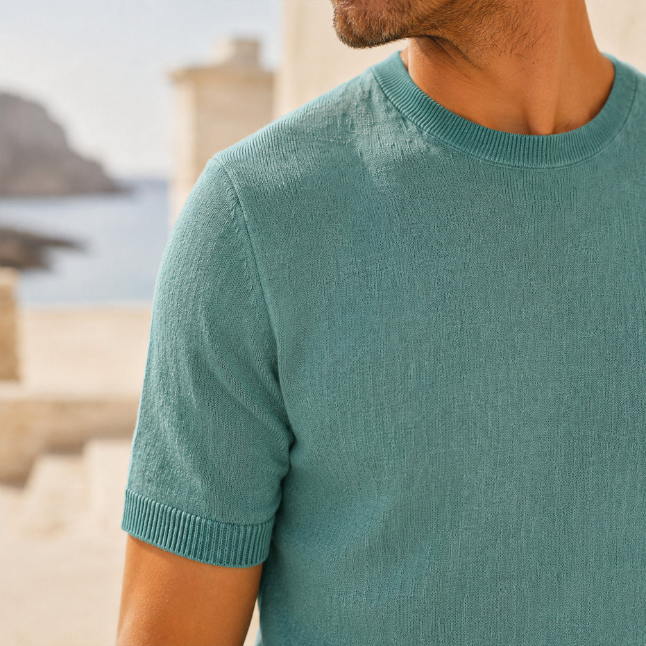 T-shirt girocollo da uomo in lino biologico – Finezza 12